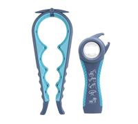 2 Pack Jar Openers - 5 in 1 Bottle Opener Kit, Non-Slip Can Opener, Ring Pull Can Open Kit, Multi Function Kitchen Accessory for Weak Hands, Elderly