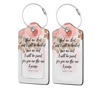 2 Pack Jeremiah 1714 Luggage Tags for Suitcases PU Leather Privacy Protection Bag Tags Travel Essentials