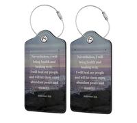 2 Pack Jeremiah 336 Luggage Tags for Suitcases PU Leather Privacy Protection Bag Tags Travel Essentials