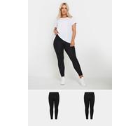 2 Pack Jersey Leggings Yours Black 16S