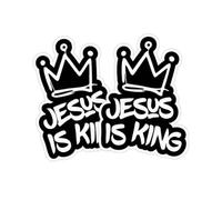2 Pack Jesus is King Crown Vinyl Car Sticker 11.5cm x 15cm Ideal for Car Windows and Bumpers, Show Your Faith with Stylish Design | #AZ110