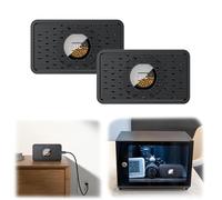 (2 Pack) JJC Reusable Desiccant Silica Gel Canister with Type-C Port & Smart Control for Easy Regeneration, Moisture Absorber Dehumidifier Fits Camera Lens Filters Electronics Toolboxes Closet, Black