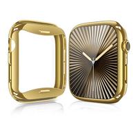 [2 Pack] JULK 42mm Gold Case with Screen Protector for New Apple Watch 11 (2025), Slim Guard Bumper, Full Coverage Soft TPU Protective Cover for iWatch Series 11/10 42mm (1 Gold + 1 Transparent)