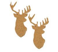 2 Pack Jumbo Christmas Deer Head Iron on Patches Sew on Embroidered Patch Sequin Appliques for DIY Motif Family Xmas Tops Home Decor (Gold)