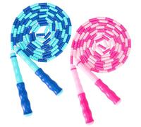 2 Pack Jump Rope for Kids, Adjustable Tangle-Free Soft Beaded Skipping Rope, Segmented Soft Beaded Skipping Rope, 9.2 FT Segmented Jumping Rope, Fitness Workout Exercise for Kids, Man, and Women