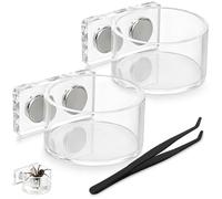 2 Pack Jumping Spider Feeding Dish - Acrylic Magnetic Water Bowl with Feeding Tong | Leak-Proof Tarantula Food Dish Small Reptile Water Dish | Jumping Spider Enclosure Accessories
