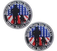 2 Pack K9 Tactical Veterans Service Dog Serving Those Who Served Us Patch Swat Dog Sew on Patches Embroidered Loop Hook Backing Military Morale Shoulder Armband Emblem Badge