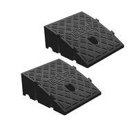 2 Pack Kerb Ramp 250×270×70mm Portable Curb Ramp Lightweight Plastic Threshold Ramp 2.75Inch Rise Transition Ramp With Snap for Pavement Car Bike Wheelchair Motorcycle Handcart Slip-Resistant Surface