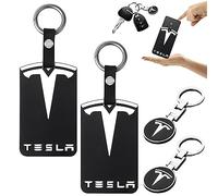 2 Pack Key Card Holder for Tesla Model 3: Model Y Silicone Key Chain for Tesla, Wear resistant and Dust proof, Protector Key Chain Logo Pattern Car Accessories, Model Y Accessories for Tesla