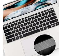 2 Pack Keyboard Cover for 15.6" Dell XPS 15 9500 9510 9520, 17.3" Dell XPS 17 9700 9710 9720 Laptop Keyboard Cover Protective Skin, Dell XPS 15 17 Accessories (Black+Clear)