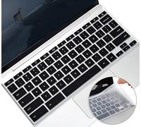 2 Pack Keyboard Cover for HP 14 2-in-1 Touchscreen Chromebook, HP Chromebook x360 14-DB CA AK 14A-NA/ 14B-CA Series, HP Chromebook 11 14 G7 EE/G6 EE G2 G3 G4 G5 Skin Accessories, Black+Clear