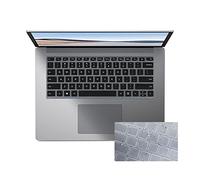2 Pack Keyboard Cover for Microsoft Surface Laptop 6 5 4 3 13.5" & 15", Surface Laptop Studio 14.4 Keyboard Skin US Layout-Black+Clear