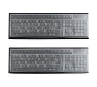 2 Pack Keyboard Cover Protector Skin for PC Computer, Reusable Protective Ultra Thin Silicone Desktop Keyboard Film for Waterproof Anti-Dust with 104/107 Keys Clear (T/L-shaped enter key)