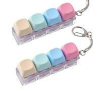 2 Pack Keyboard Fidget - Creamy Stress Relief Fidget Clicker Keychain - Premium MOA Keycaps with Ultra-Satisfying Tactile Feel, Quiet Stress Relief for Office, School & ADHD Focus