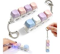 2 Pack Keyboard Fidget Toy - Crisp Sound,Stress Relief Fidget Clicker Keychain,Satisfying Quiet Anxiety Toys for Stress & Focus at Work, Office Desk (2PC-4IN1-A)