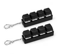 2 Pack Keyboard Fidget Toy - Mini Clicky Keychain Fidgets with 4 Buttons - Portable Stress Relief Gadget for Focus and Relaxation - Compact Fidget Keyboard for Adults