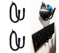 2 Pack Keyboard & Mouse Holder - Wall Mount Rack Storage Organizer - Easy to Install & Adjustable for Electronics