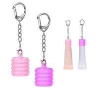2 Pack Keychain Cap Compatible with Summer Fridays 0.5 oz Lip Balm, Portable Lip Gloss Holder Keychain with Metal Clip, Lip Balm Replacement Cover for Bags, Keys & Travel (ONLY Cap) (Pink, Purple)