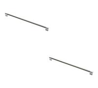 2 Pack | Keyhole Bar Pull Handle- 460 x 14mm- 448mm Fixing Centres- Satin Nickel & Chrome | Cabinet Pull Handle - Wardrobe Cupboard Door Handle - Suitable for Lightweight Internal Doors
