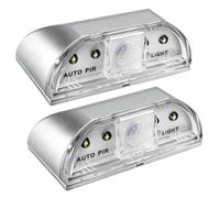 2 Pack Keyhole Lights for Door, Infrared Auto Sensor Motion Detector PIR Keyhole Light 4 LED Bulbs Adhesive Installation Battery Powered Night Light for Front Door Outdoor Indoor Hallway Closet Drawer