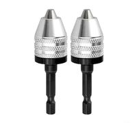 2 Pack Keyless Chuck Drill Bit Adapter, Quick Release Hex Shank for Easy Bit Changes(A)