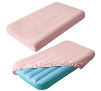 2 Pack Kids Air Mattress Sheets 62" x 34.5" x 7" Compatible with Intex Cozy Kids(Fitted Sheet Only), Toddler Inflatable Mattress Sheets for Kids Sleepover Party Travel Camping Airbed, Pink