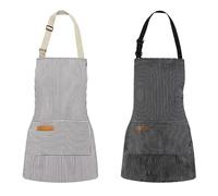 2 Pack Kids Aprons for Cooking, Toddler Apron for Girls Boys, Chef Apron Adjustable Striped Child Cooking Aprons Kitchen Baking Chef Aprons for Child,Polyester and Cotton Painting Aprons for Children