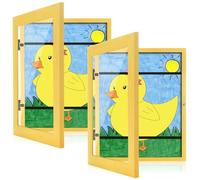 [2-Pack] Kids Art Frames, 8.5x11 Front Opening Kids Artwork Frames Changeable, Milk Yellow Artwork Display Storage Frame for Wall, Holds 50 Pcs, for 3D Picture, Crafts, Children Drawing, Hanging Art,
