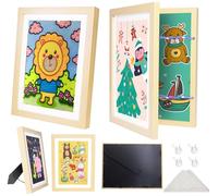 2-Pack Kids Artwork Display Frames Changeable, A4 Art Frames for Kids Art Storage, Multi Photo Frame with Stand 8.5x11 Front Opening, Childrens Artwork Display, Holds 150Pcs