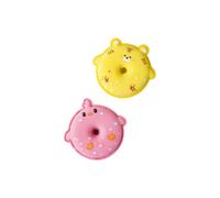 2-Pack Kids Bath Sponges, Cute Animal Shaped Bath Sponges for Baby with Suction Cup for Hanging, Soft & Eco-Friendly Bathing Sponge for Children (Yellow & Pink)
