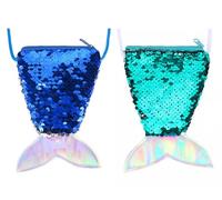 2 Pack Kids Purses Girls Coin Purses, Small Shining Mermaid Purses for Girls, Little Girls Purse Toddler Purse for Girls, Blue & Green, S, Mermaid