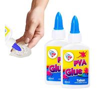 2 Pack Kids PVA Glue, Washable Non-Toxic Craft Strong Kid Glue for Toddlers & Children, Safe School, Arts & Crafts, Paper, Card, Fabric, 40ml Each Bottle