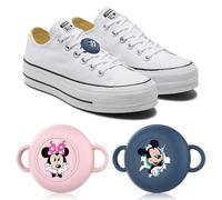 [2 Pack] Kids Shoelaces & Straps Holder Only Compatible for Airtag Protective Case, Cartoon Funny Silicone Case for Children Shoes Shoestring, Waterproof Hidden Accessories（Dark Blue+Pink）