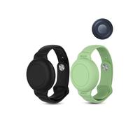 2 Pack Kids Silicone Watch Straps for Motorola Moto Tag Anti-Loss Tracker,daunke Full Protection Cover,Scratch-Resistant,Shockproof,Waterproof（Black，Green）