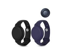 2 Pack Kids Silicone Watch Straps for Motorola Moto Tag Anti-Loss Tracker,daunke Full Protection Cover,Scratch-Resistant,Shockproof,Waterproof（Black，Blue）