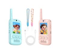 2-Pack Kids Video Walkie Talkies, Rechargeable Two-Way Intercom with 2.0" Screen, Fun Real-Time Video Call Outdoor Toys, Perfect Birthday for Young Adventurers