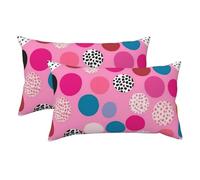 2 Pack King Size Pillow Cases, Soft Breathable 20"x36" Pillow Covers for Sleeping Bed Crazy Pink Polka dots Pillowcases