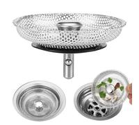 2 Pack Kitchen Sink Plug and Strainer, 304 Stainless Sink Strainer Plug, Sink Strainer, Stainless steel drain plug, Prevent Blocked Drains and An unpleasant odor in The Kitchen (Size 80mm)