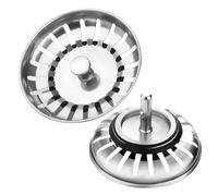 2 Pack Kitchen Sink Plug and Strainer,304 Stainless Sink Strainer Plug(Thickened version),for Kitchen or Bath Shower Basin Tray - Prevent Blocked Drains and An unpleasant odor in The Kitchen-Size 79mm