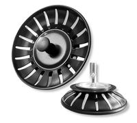 2 Pack Kitchen Sink Plug and Strainer,304 Stainless Sink Strainer Plug(Thickened version),for Kitchen or Bath Shower Basin Tray Prevent Blocked Drains and An unpleasant odor in The Kitchen-Black 78mm