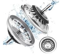 2 Pack Kitchen Sink Plug and Strainer,304 Stainless Sink Strainer Plug(Thickened version),for Kitchen or Bath Shower Basin Tray - Prevent Blocked Drains and An unpleasant odor in The Kitchen-Size 78mm