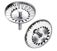 2 Pack Kitchen Sink Strainer, Stainless Steel Sink Plug, Hole Kitchen Sink Plug Strainer For Food Waste/Hair Catcher, UK Sinks Hole Diameter 84mm
