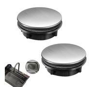 2 Pack Kitchen Tap Hole Cover Stainless Steel Sink Tap Hole Plate Stopper Cover Blanking Metal Plug for Dia 0.98 to 1.18 inch (35mm Short)