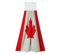 2 Pack Kitchen Towels with Hanging Loop Super Soft & Absorbent Retro Canada Flag Pattern Hand Tie Towels Decorative Cleaning Tea Washcloth Quick-Dry Dish Towel for Bathroom Laundry Gym 19.1x12.6