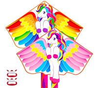 2 Pack Kite for Kids Ages 4-8, Easy to Fly Kites for Children Adults Beginners, Great for Beach Trip Park Family Activities Outdoor Garden Games Birthday Gifts for Girls Boys, Unicorn