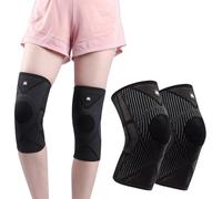 2 Pack Knee Brace Support for Women - Knee Compression Sleeves for Knee Pain, 1 Pair Knee Support for Arthritis Running Hiking Sports Fitness Injury Recovery (M, Black)