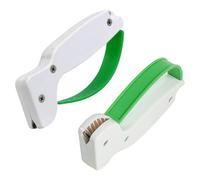 2 Pack Knife Sharpeners, Manual Pull-Through Sharpener for Kitchen & Garden Tools. 3-Stage Sharpening for Hunting, Pocket, Chef Knives, Pruning & Hedge Shears. Portable & Easy to Use (White)