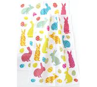 2-Pack KRACHT Kitchen Towels Rabbit Hearts Dots Half Linen Blend 50x70cm