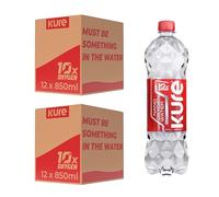 (2 PACK) KURE OXYGEN Multipack - Spring Water Supercharged with Nano Oxygen - Non-carbonated - Oxygenated Bottled Water - ((850 mlx12) x2)