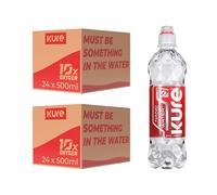 (2 PACK) KURE OXYGEN Multipack - Spring Water Supercharged with Nano Oxygen - Sports Cap - Non-carbonated - Oxygenated Bottled Water - ((500mlx24) x2)